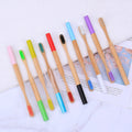Natural bamboo handle round bamboo toothbrush